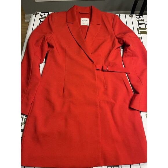 Abercrombie Fitch Red Wrap Blazer Mini Dress Size Small - NWR MSRP $120 - Picture 2 of 14